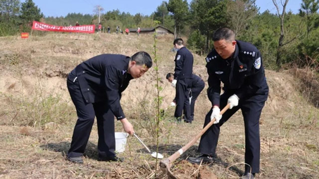 云陽(yáng)公安組織開展義務(wù)植樹活動(dòng)